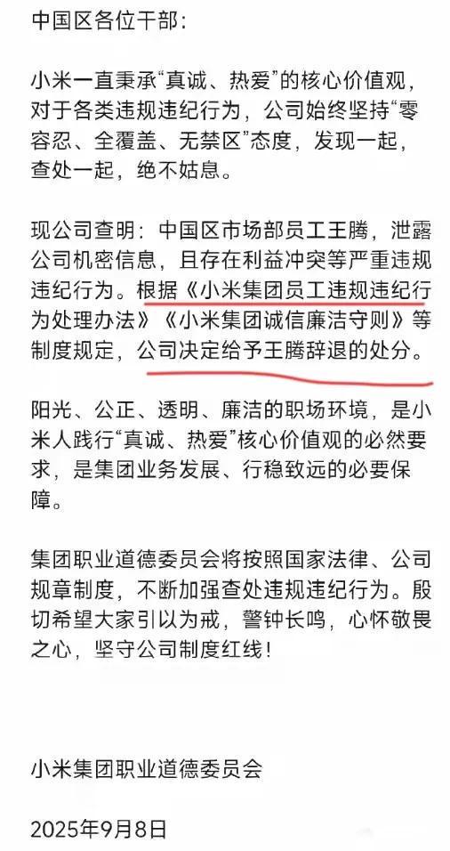 辞退泄露机密移交证物雷军拍板永不录用！mg不朽情缘游戏网站登录小米高管王腾被(图8)